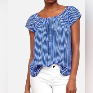 Kenneth Cole blue and white stripe top S